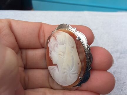 Брошь Камея Серебро Англия антик