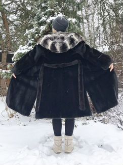 Норковая шуба воротник шиншилла P.K.Z. Furs S.A