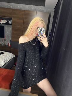 Свитер с пайетками блестящий oltre Италия