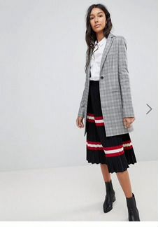 Удлиненный облегающий блейзер в клетку ASOS tall