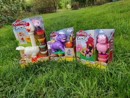 Play-Doh. Курочка, поросята, кран-погрузчик новые