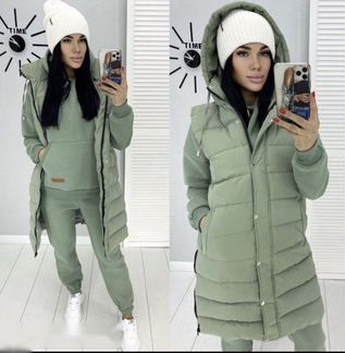 Теплый зимний костюм женский
