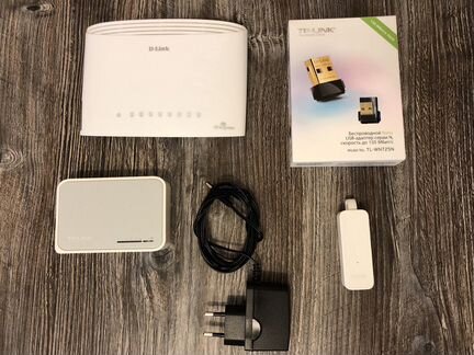 Коммутатор D-link,tp-link,USB адаптер TP-link,Wi-f