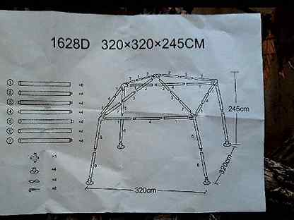 Схема сборки палатки 1628d