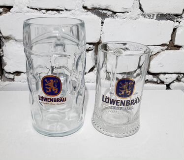 Кружки 1л-0,5л Pilsner Urquell, Spaten, Lwenbru