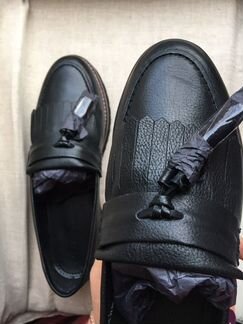 Чёрные кожаные лоферы