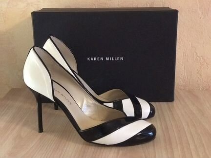 Туфли белые в полоску. Karen Millen
