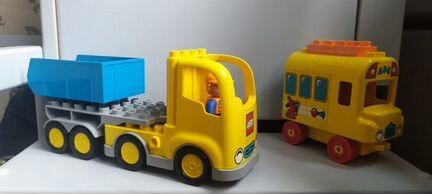 Lego Duplo: 2 больших набора, поезд, автобус