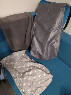 Зимняя трехслойная накидка в детскую коляску