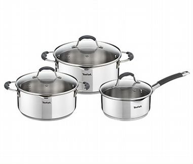 Набор кастрюль tefal с носиком, нержавейка, новый
