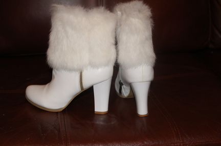 Сапоги свадебные натуральная кожа, натуральный мех