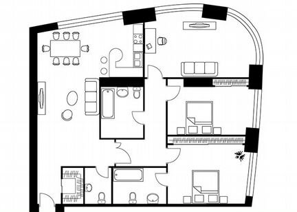 3-к квартира, 143.5 м², 52/56 эт.