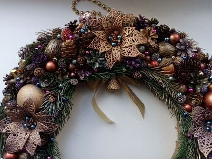 Новогодний венок 40х40 см
