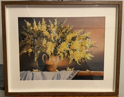 Картина, вышитая лентами