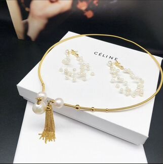Колье Celine. Серебро. Серьги