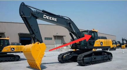 Стекло левое форточки для John Deere e210lc