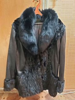 Кожанная куртка с мехом (50-52р.)