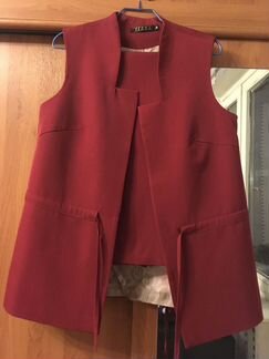 Брючный костюм винный (марсала)