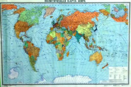 Политическая карта мира новая 1989 г