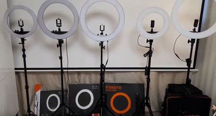 Кольцевая лампа 33см со штативом 210см