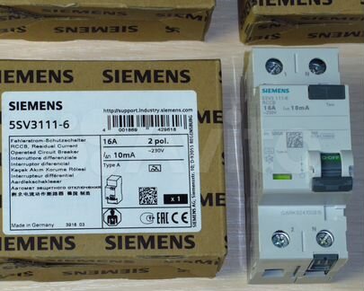 Siemens Узо 2р и 4р 16/25/40/63А 10/30/300мА A/AC