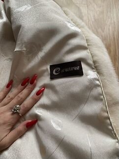 Норковая молочная шуба поперечка 42-44