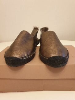 Эспадрильи кожаные с мехом 38р