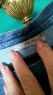 Диди. Коттон. Цвета джинсы. Дэкор из сетки