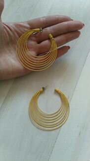 Серьги жёлтые бижутерия