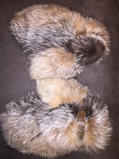 Женские варежки из меха лисы S