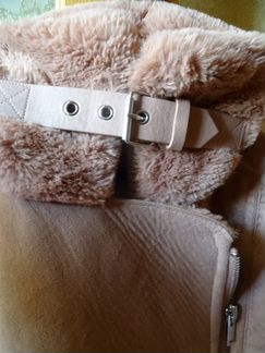 Дубленка stradivarius розовая