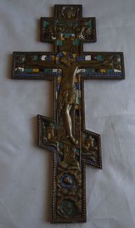 Распятие Крест Эмаль (19 на 38 см.)