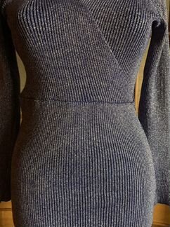 Платье голубое с переливом блёсток