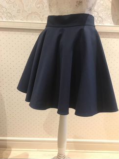 Юбка новая темно-синяя из габардина 42-44