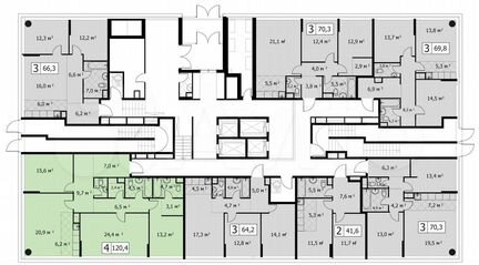 4-к квартира, 120 м², 1/14 эт.