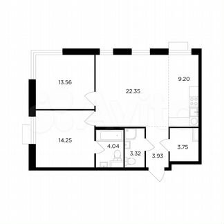 3-к квартира, 74.4 м², 2/26 эт.