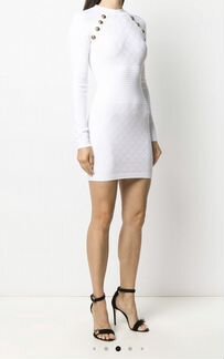 Белое платье balmain