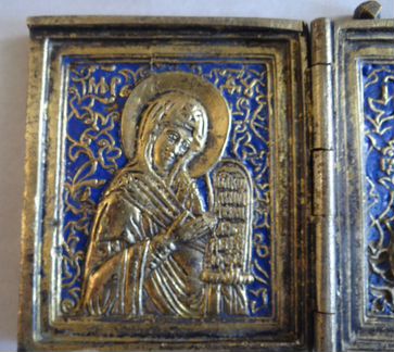 Литье Малый Складень 19 век Эмаль