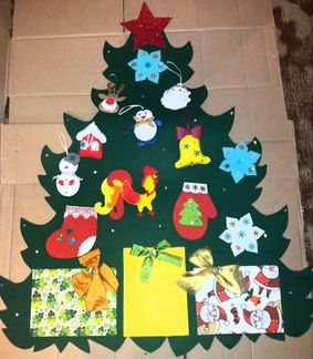 Елка новогодняя из фетра на стену