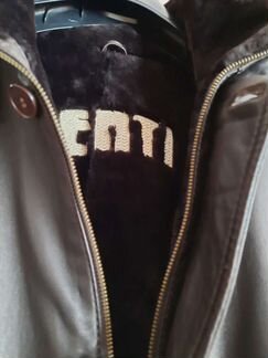 Мужское итальянское полупальто кожанное,подкладка