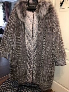 Шуба пальто из чернобурки Anna Verdi 58/62 Италия