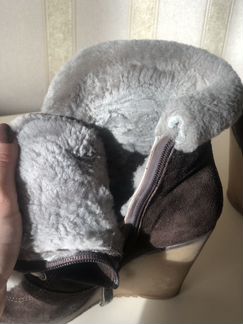 Зимние ботинки из натуральной замши