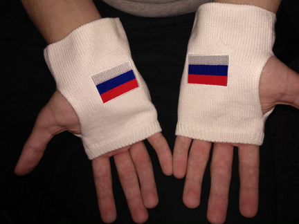 Счастливый шарфик для влюблённых и митенки