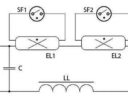Бесстартерная схема включения люминесцентных ламп