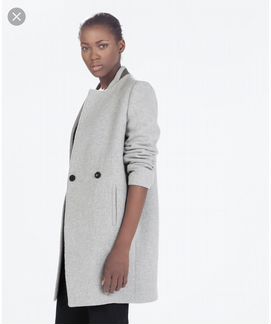 Пальто серое демисезонное Zara